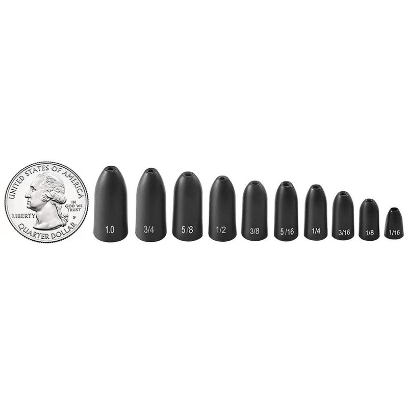 Fishfun Tungsten Bullet Fishing Weights, Insert Free Worm Sinkers, 5 Pack, 1/8oz, No Chip Black - Image 4